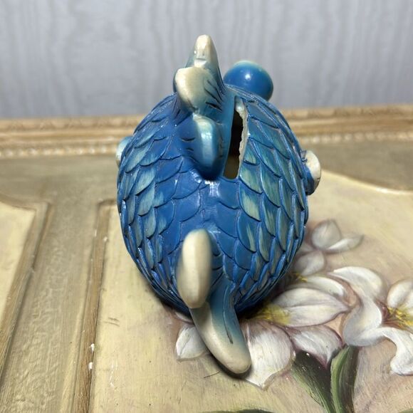 Vintage Chalkware Fish Bank Piggy Bank Blowfish Kitschy Kitsch Whimsical Whimsy - Picture 5 of 10